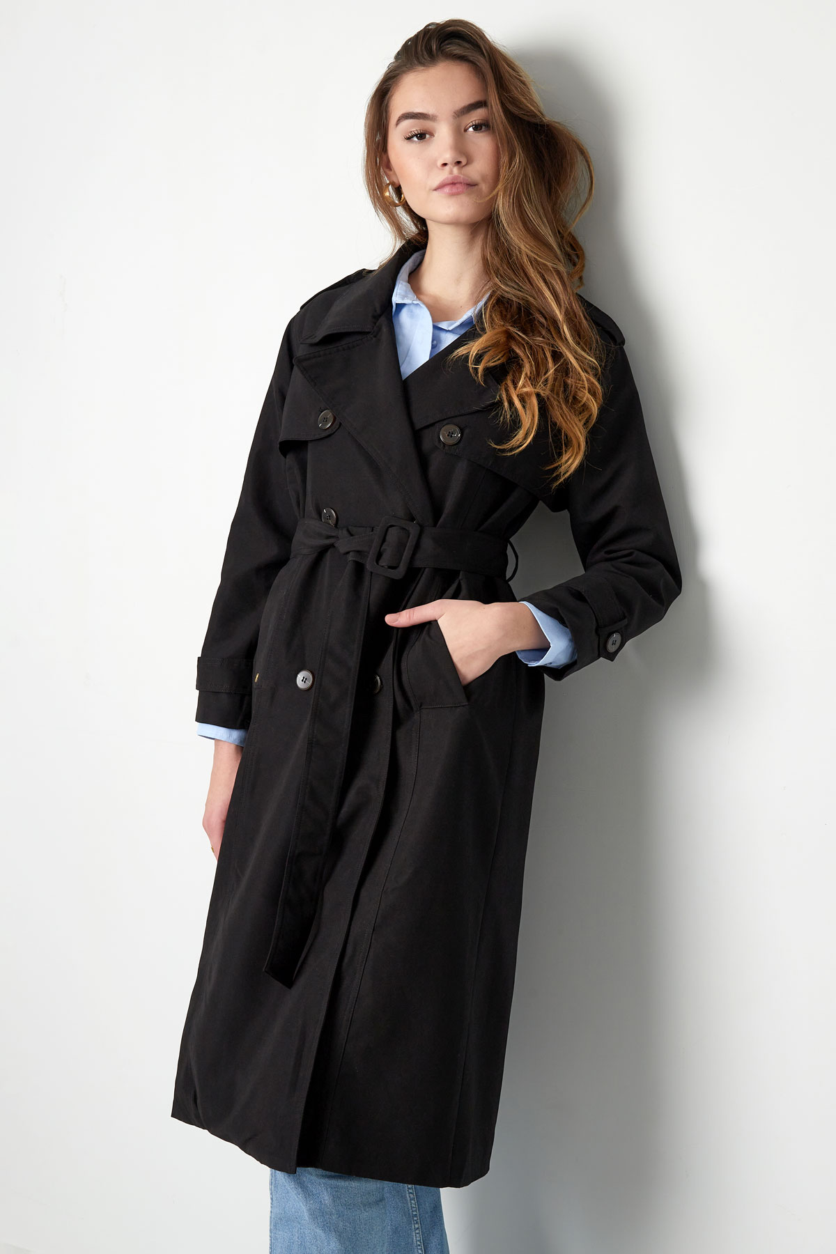 Long basic trench coat - sand M h5 Picture7